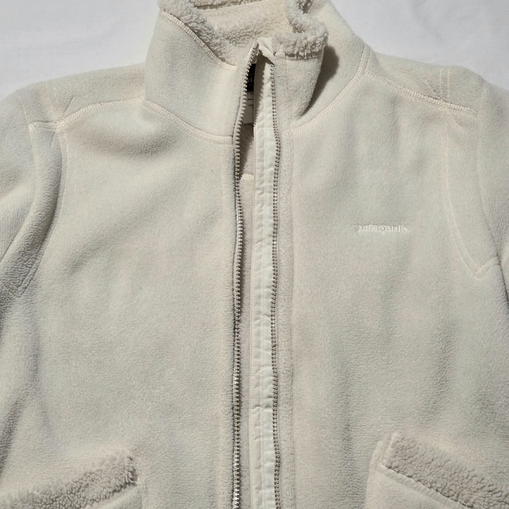 Patagonia Synchilla Full Zip Fleece Jacket Cream Ivory Women's M GUC Vintage - Picture 7 of 13
